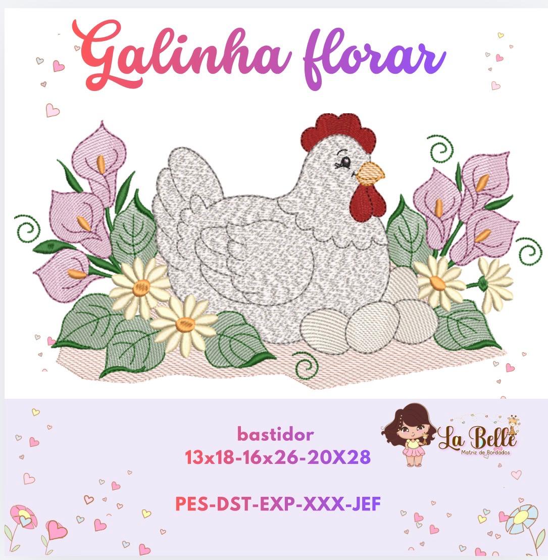 galinha floral
