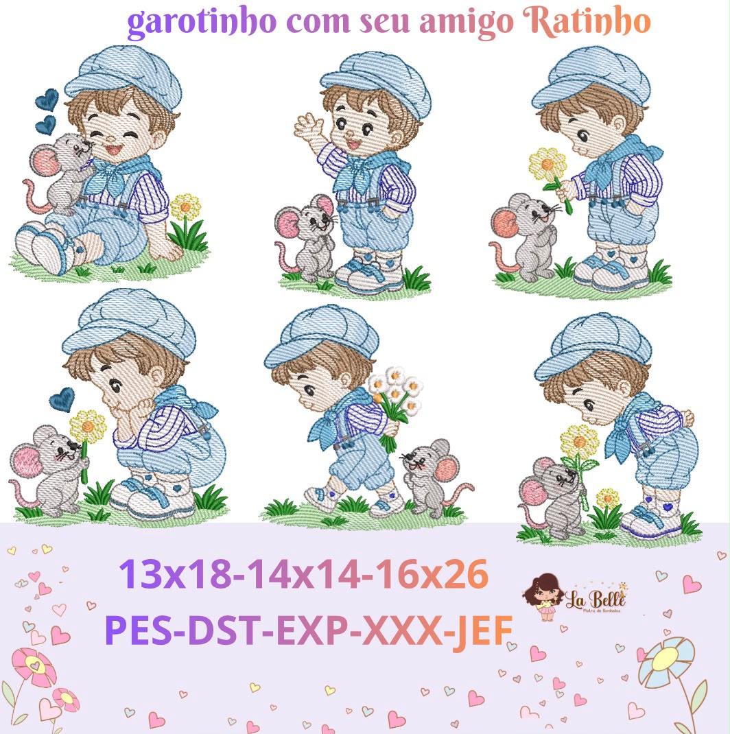 Garotinho com seu amigo ratinho